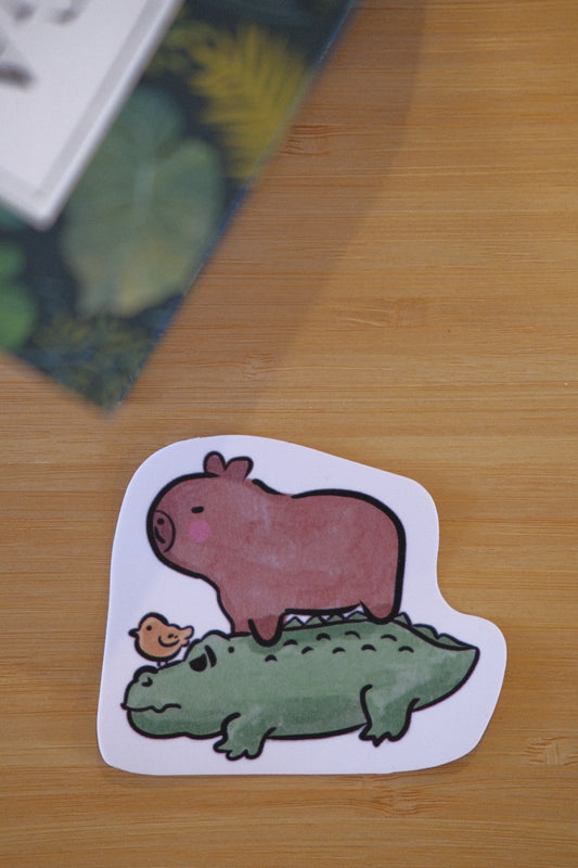 Capybara Vinyl Waterproof Sticker