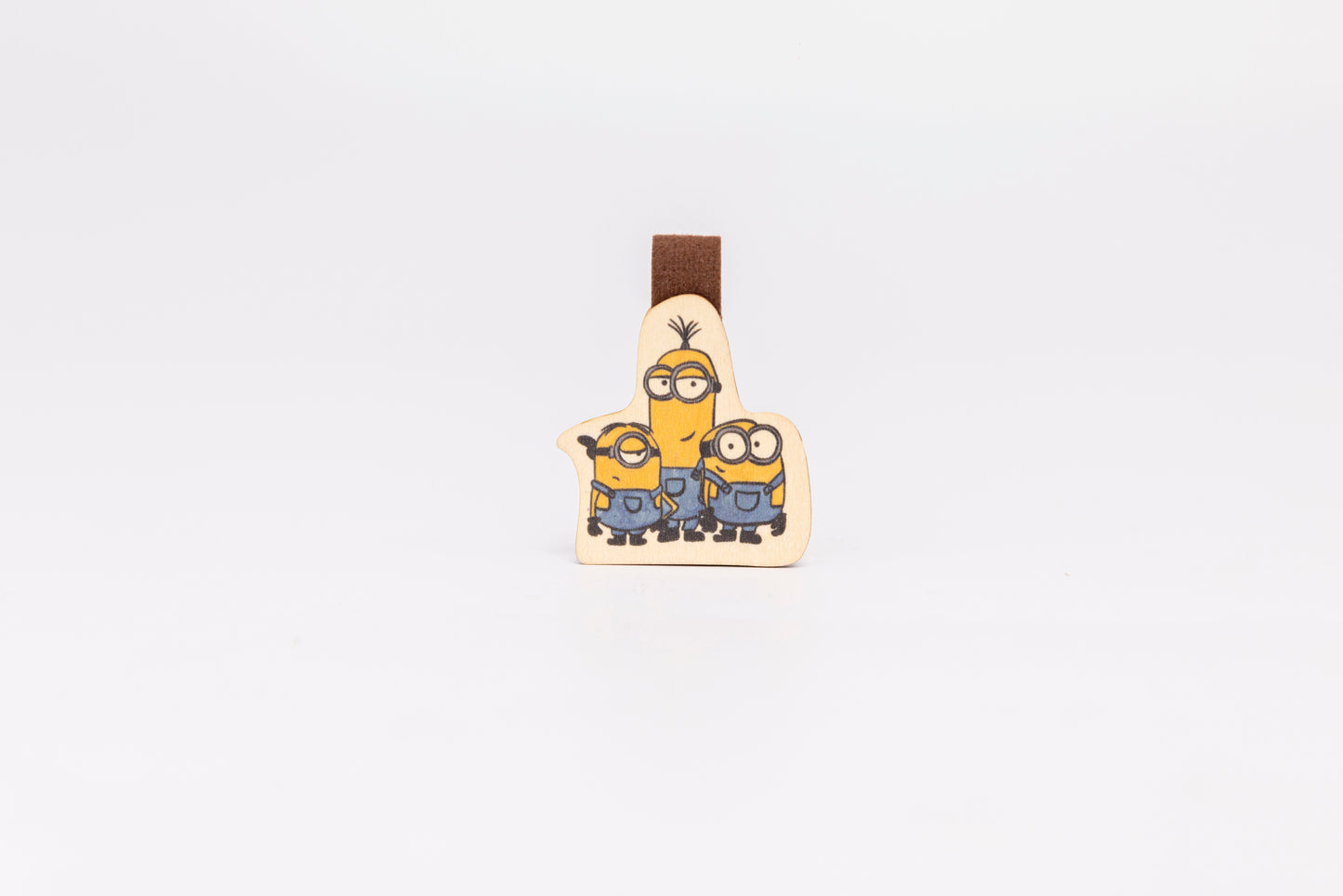 "Cute Minion wooden magnet bookmark"
"Handcrafted wooden Minion bookmark with magnet clasp"
"Eco-friendly wooden Minion bookmark for cartoon fans"
"Wooden Minion magnetic bookmark on an open book"
"Handmade Minion bookmark with light magnet for secure fit"
"Minion magnetic bookmark for books, planners, and journals"
"Unique Minion gift for readers and animated movie enthusiasts"