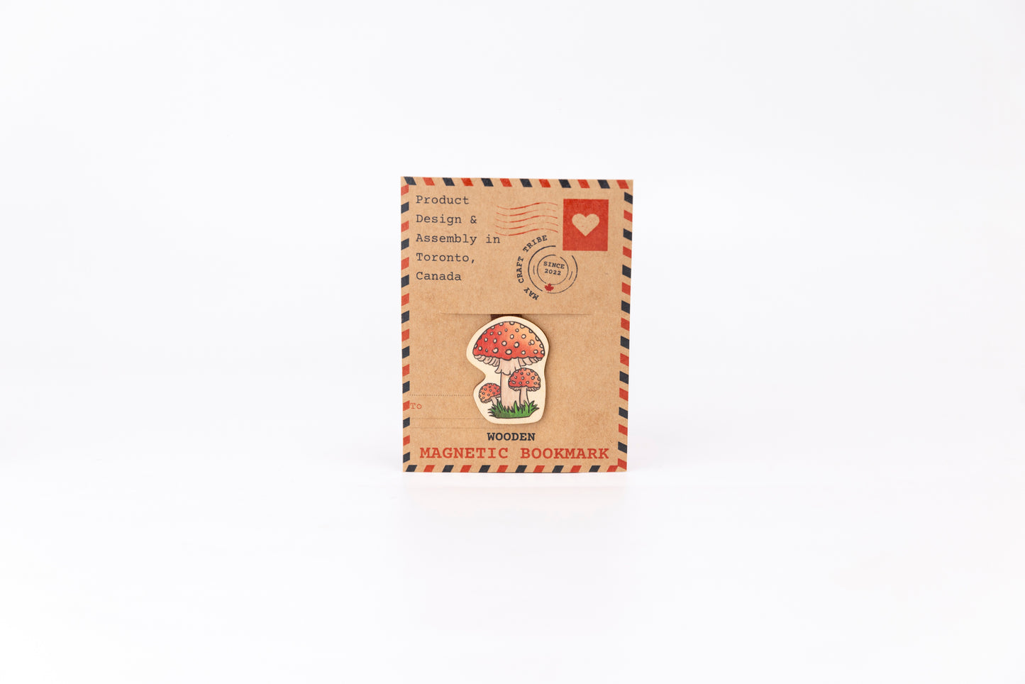 "Charming Mushroom wooden magnet bookmark"
"Handcrafted wooden Mushroom bookmark with magnet clasp"
"Eco-friendly wooden Mushroom bookmark for nature lovers"
"Wooden Mushroom magnetic bookmark on an open book"
"Handmade Mushroom bookmark with light magnet for secure fit"
"Mushroom magnetic bookmark for books, planners, and journals"
"Unique Mushroom gift for readers and woodland enthusiasts"