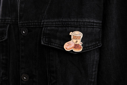 Coffee & Donut Fashion Pin