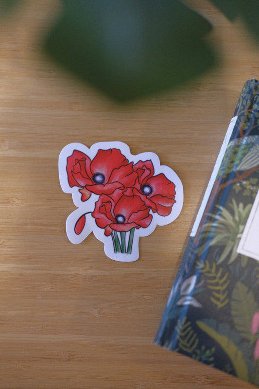 Poppy Waterproof Vinyl Sticker