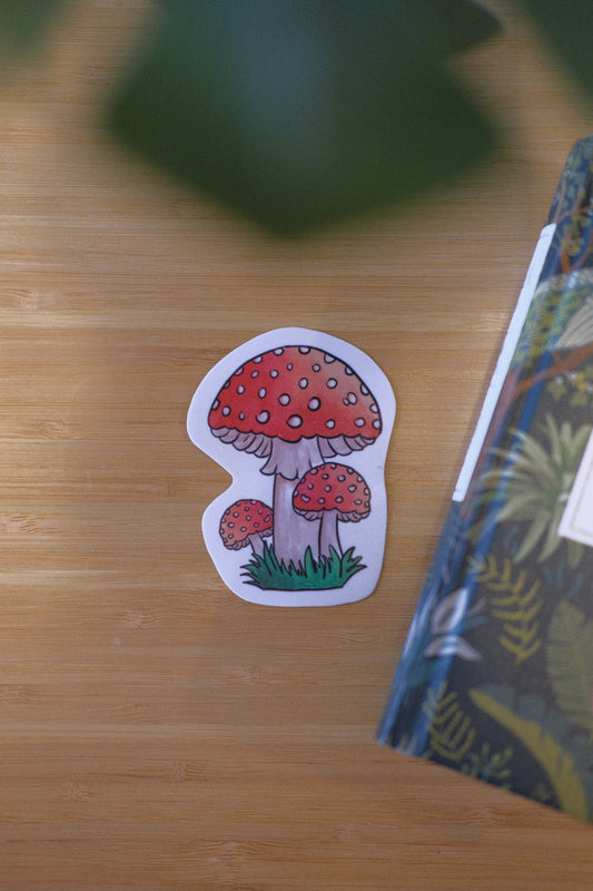 Mushroom Waterproof Vinyl Sticker