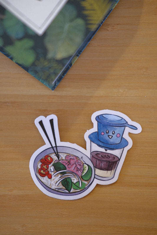 Pho & Caphe Waterproof Vinyl Sticker