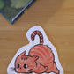 Orange Cat Vinyl Waterproof Sticker