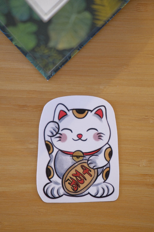 Lucky Cat Vinyl Waterproof Sticker