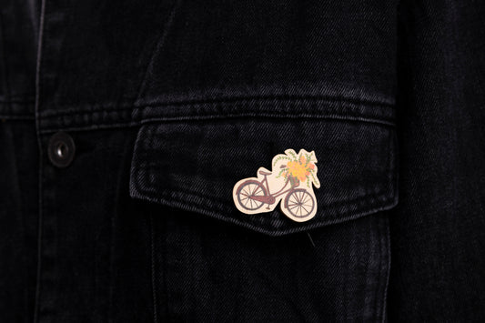 Flower Bicycle Fashion Pin